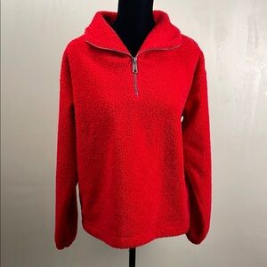 LOFT Red Cowl Neck Sweater with Cozy Fit